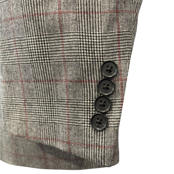 Ryan Seacrest Distinction Plaid Wool Blazer Red Check 100% Wool 40L🧥✨ - Picture 4 of 7